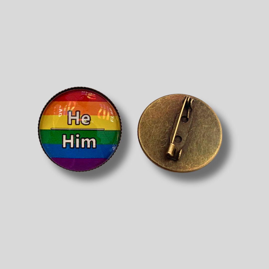 Pride Pin Pronouns rund