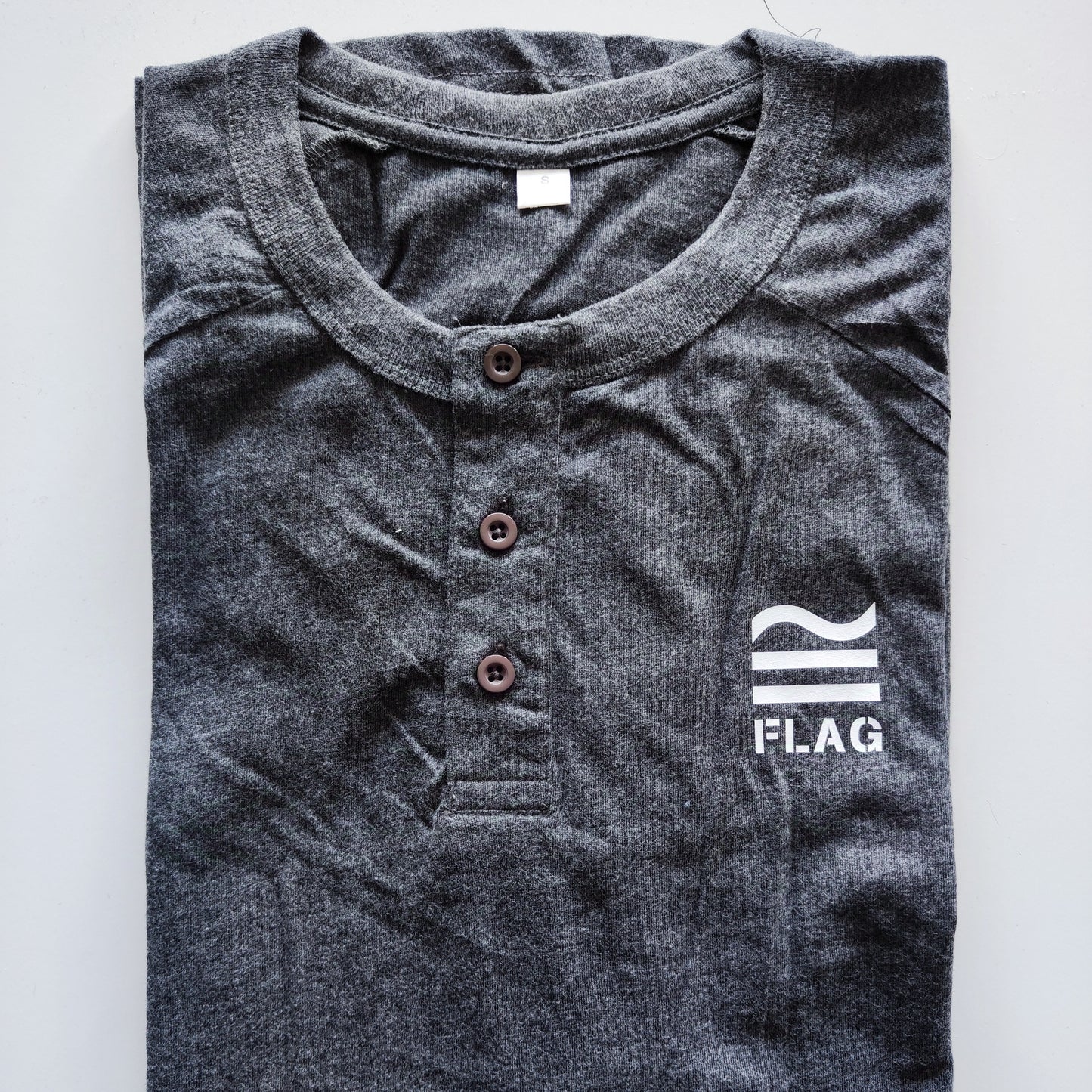 T-Shirt Knopfleiste grau Abverkauf